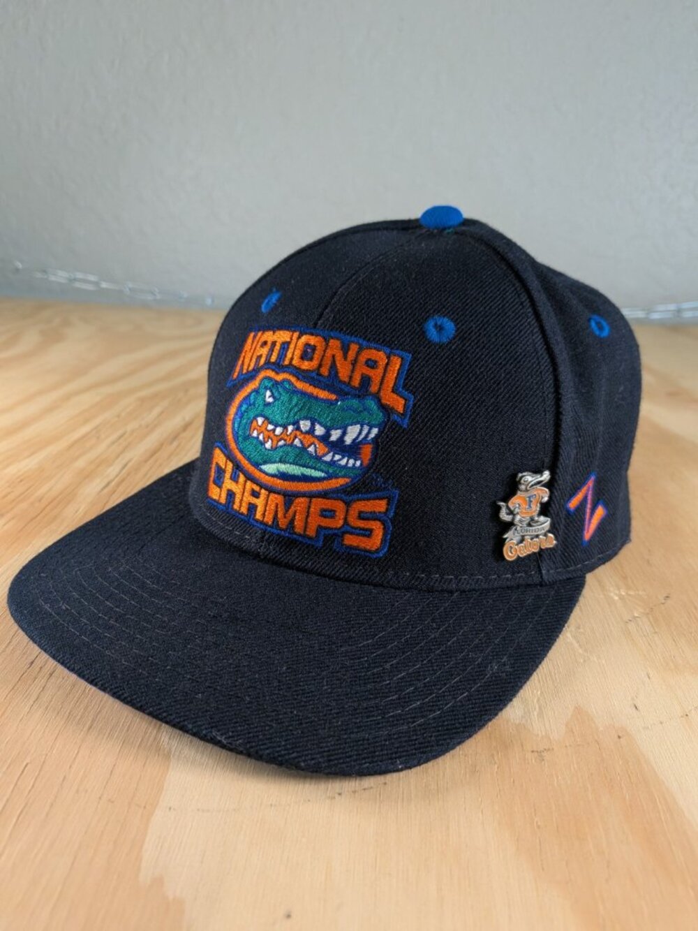 Vintage Florida Gators 1996 National Champs Zephyr Fitted Hat 7 1/4 w/ Pin 90s